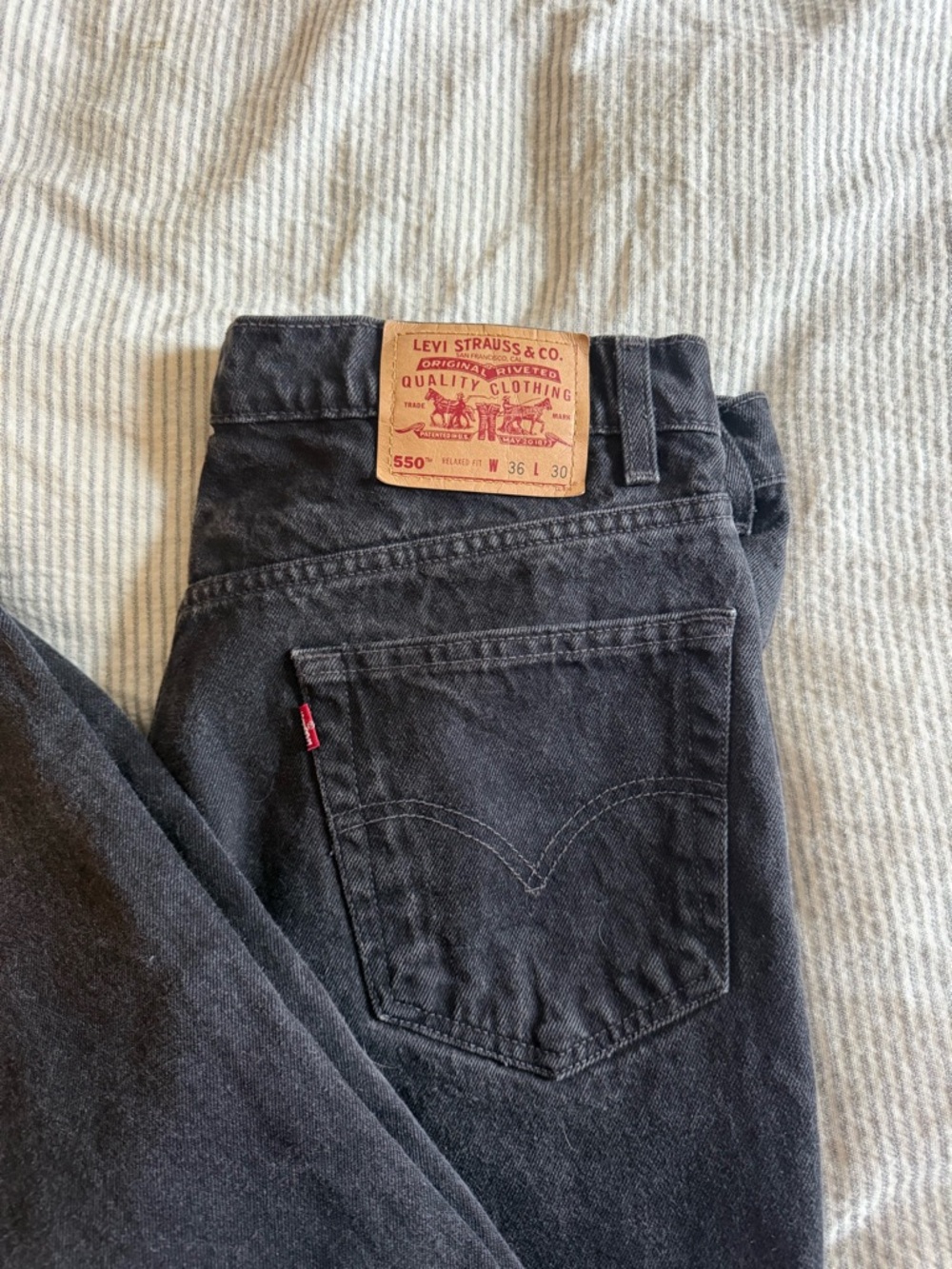 Vintage Men’s Levi’s 550 Black Faded Jeans
